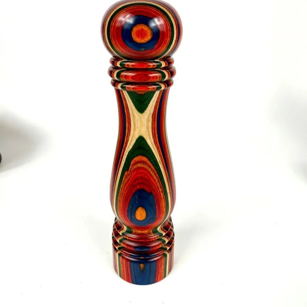 Baltique Marrakesh Collection 8-Inch Refillable Salt Shaker Layered Birch Wood M